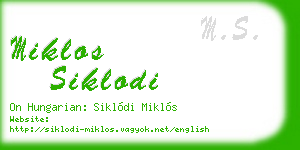 miklos siklodi business card