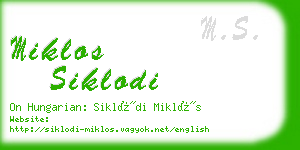 miklos siklodi business card